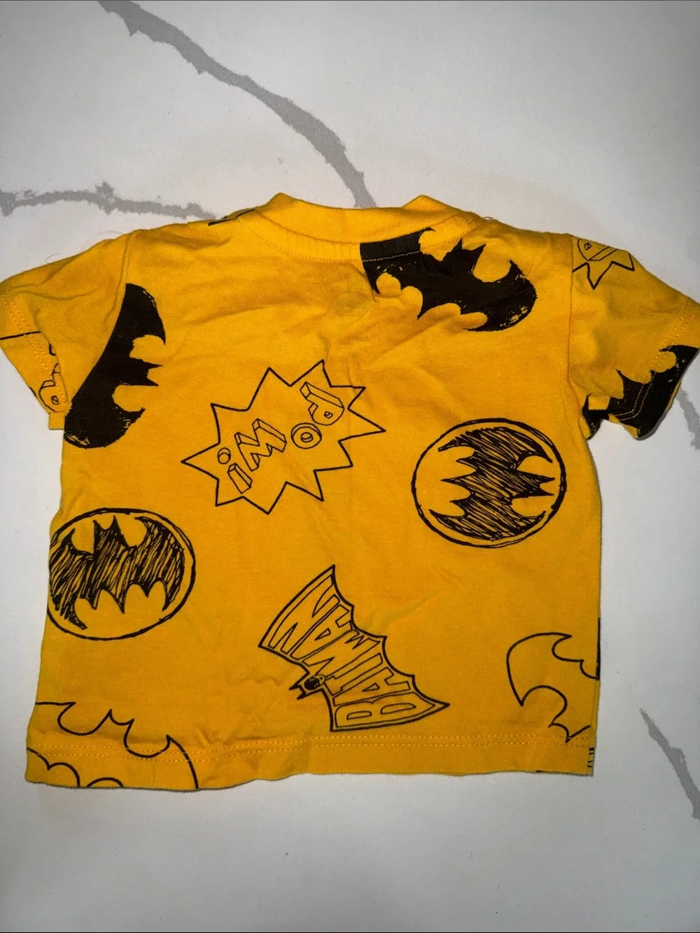 Batman Yellow Graphic Baby Tee
